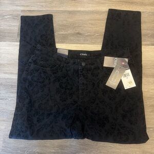 Chaps Main Cabin Women’s Slim Leg Black Textured Jeans Size 14R NWT